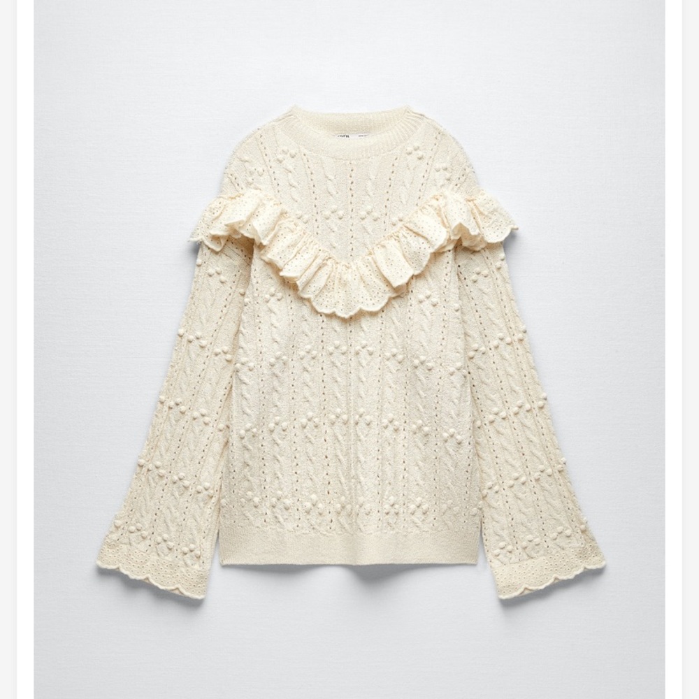 Zara ruffle knit sweater